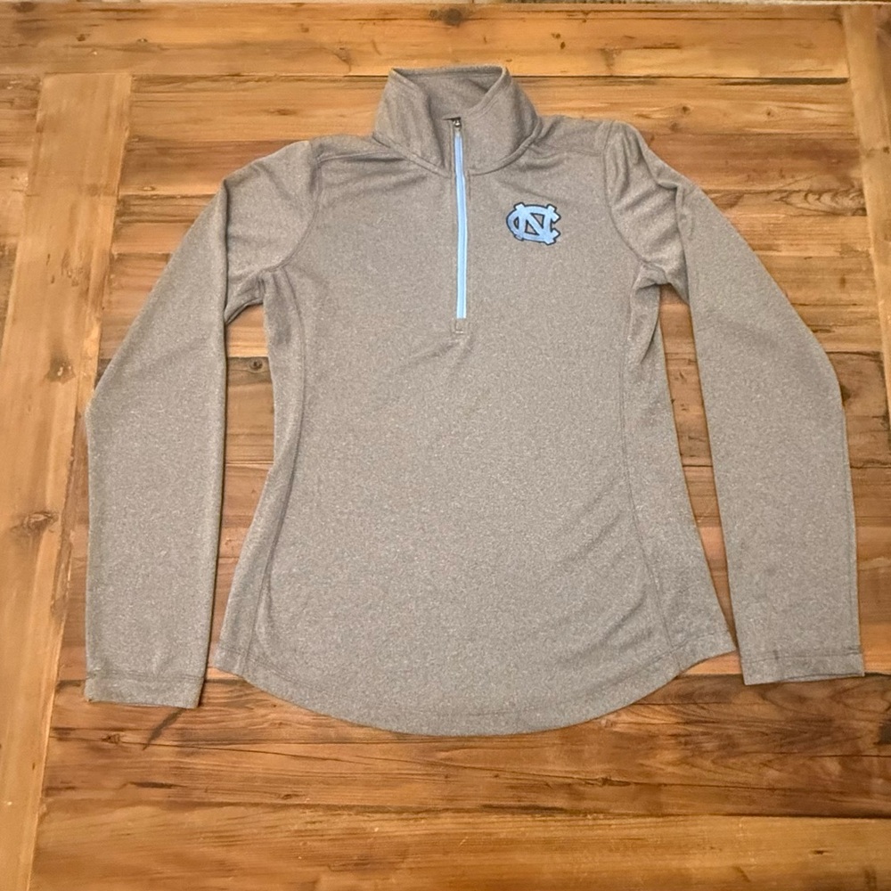 Women’s Champion Gray North Carolina Athletic Pullover with Logo Small